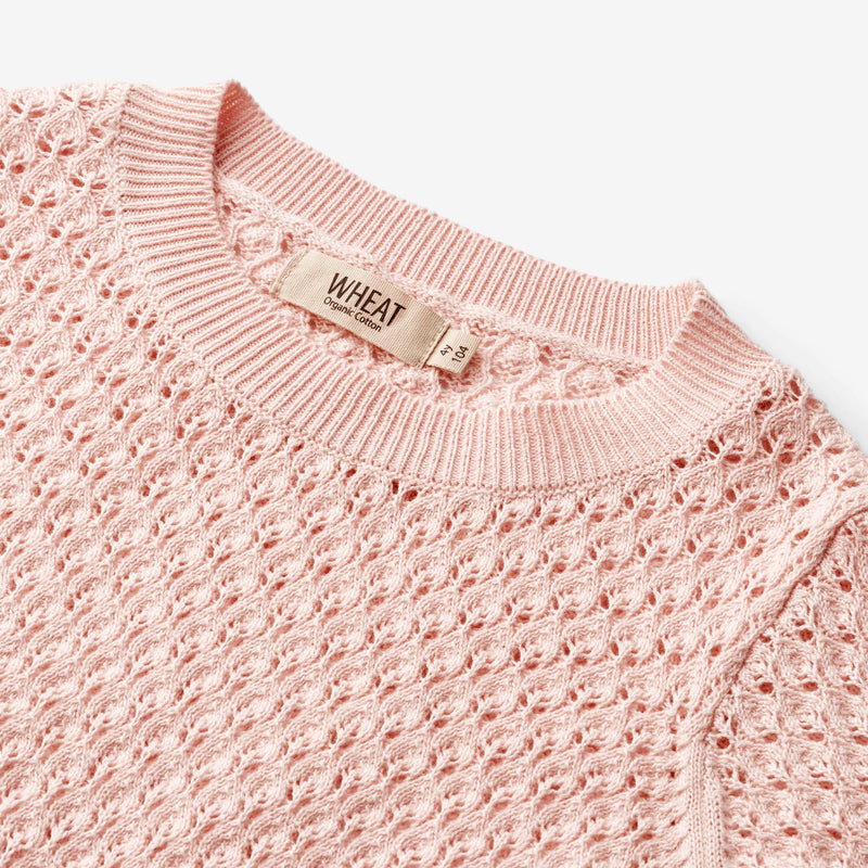 Wheat Main Knit Top S/S Alva Knitted Tops 2281 rose ballet