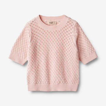 Wheat Main Knit Top S/S Alva Knitted Tops 2281 rose ballet