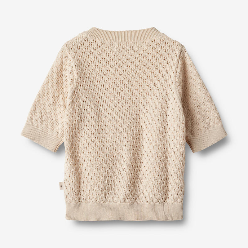 Wheat Main Knit Top S/S Alva Knitted Tops 3336 sandshell