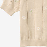 Wheat Main Knit Top S/S Malvina Top 9731 sandshell white flowers