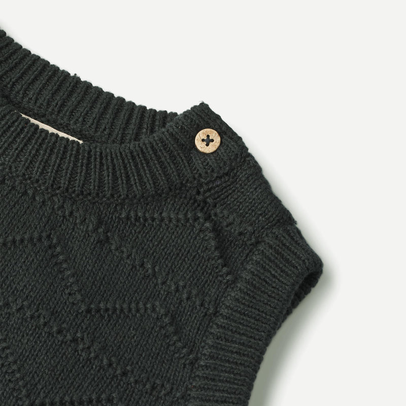 Wheat Main Knit Vest Bobby | Baby Knitted Tops 1432 navy