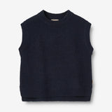 Wheat Main Knit Vest Cuba Knitted Tops 1432 navy