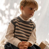 Wheat Main Knit Vest Ruby Knitted Tops 0175 grey stripe