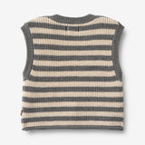 Wheat Main Knit Vest Ruby Knitted Tops 0175 grey stripe