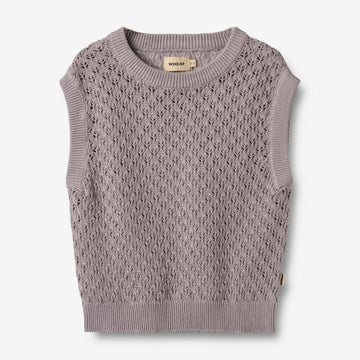 Wheat Main Knit Vest Saga Knitted Tops 9531 dusty purple