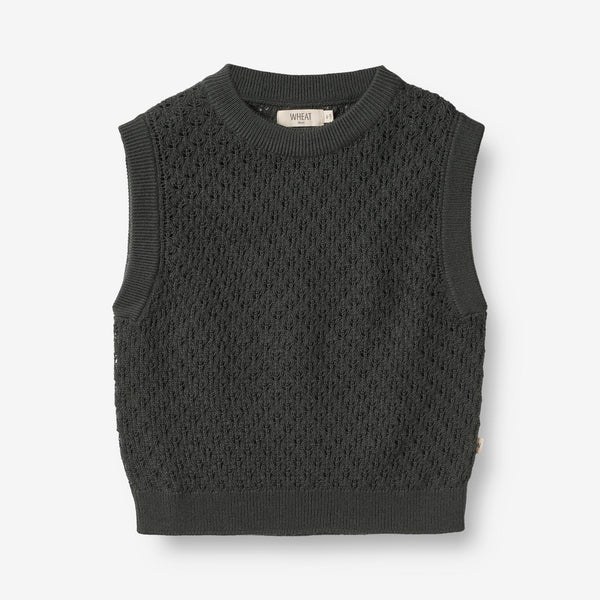 Knit Vest Saga - black coal – Wheat.eu