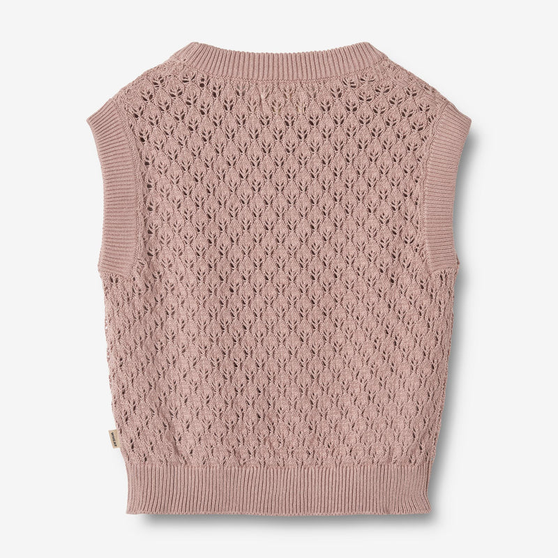 Wheat Main Knit Vest Saga Knitted Tops 1135 dry rose