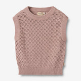 Wheat Main Knit Vest Saga Knitted Tops 1135 dry rose