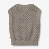 Wheat Main Knit Vest Saga Knitted Tops 3229 warm grey melange