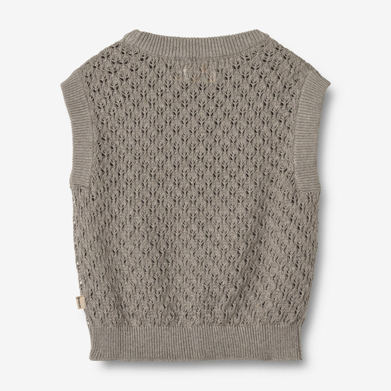 Wheat Main Knit Vest Saga Knitted Tops 3229 warm grey melange