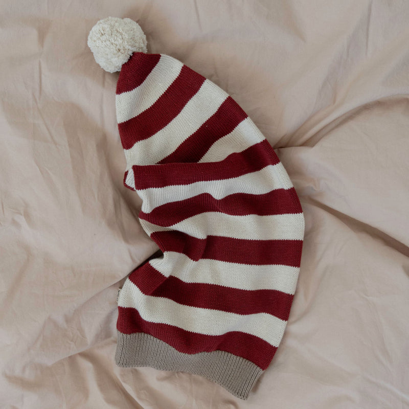 Wheat Main Knitted Christmas Hat Outerwear acc. 2078 red stripe