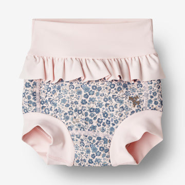Wheat Main Neoprene Swim Pants Ruffle Swimwear 1301 blue flower meadow