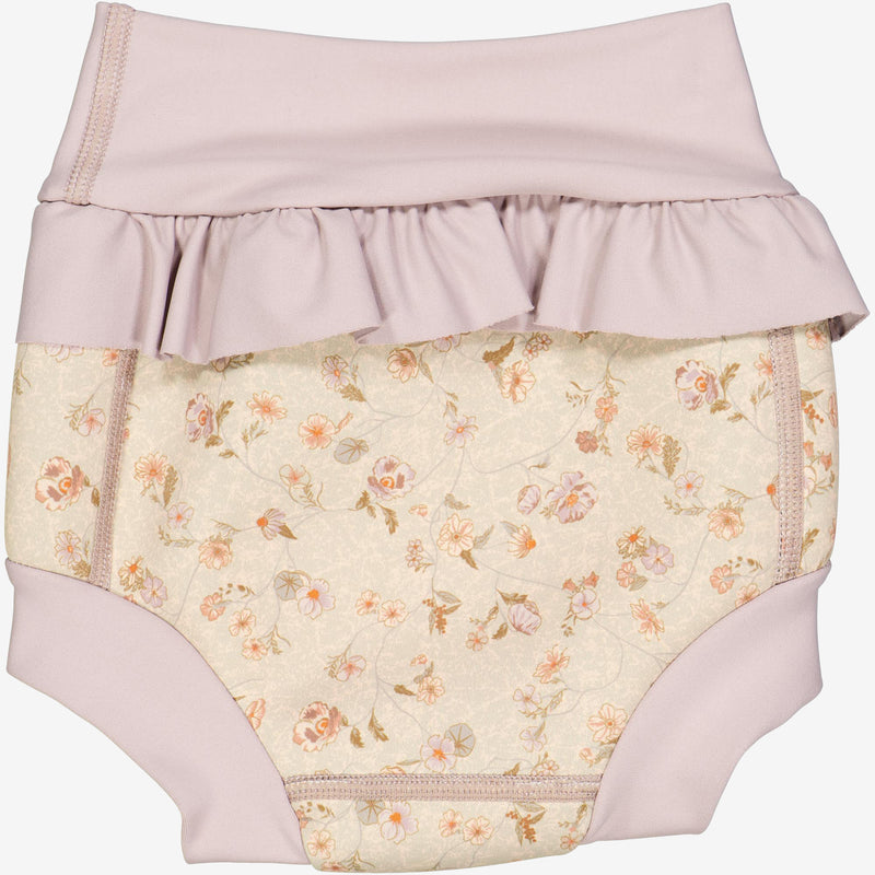 Wheat Neoprene Swim Pants Ruffle | Baby Swimwear 1492 purple poppy flowers