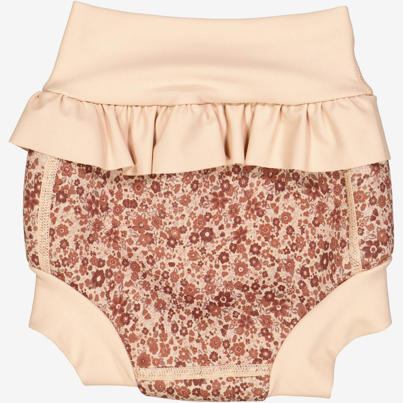 Wheat Main Neoprene Swim Pants Ruffle | Baby Swimwear 2073 red flower meadow