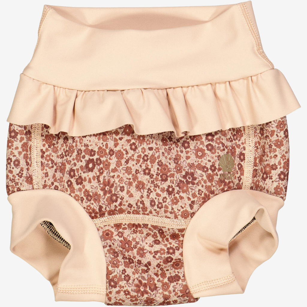 Neoprene Swim Pants Ruffle Baby red flower meadow Wheat.eu