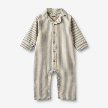 Wheat Main Night Suit L/S Lennie Home 9585 blue stripe
