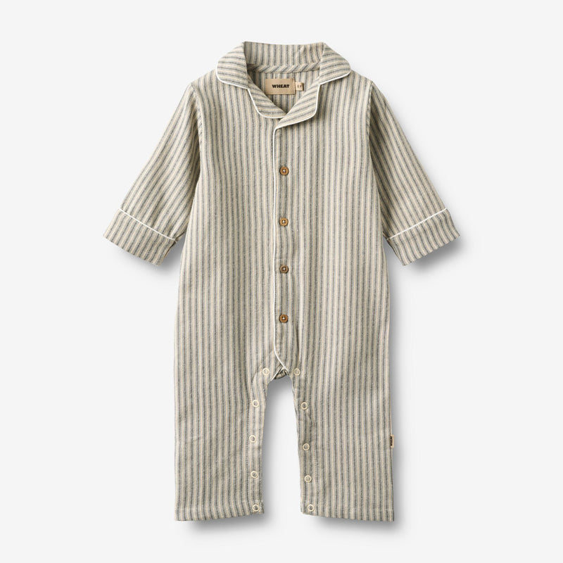 Wheat Main Night Suit L/S Lennie Home 9585 blue stripe