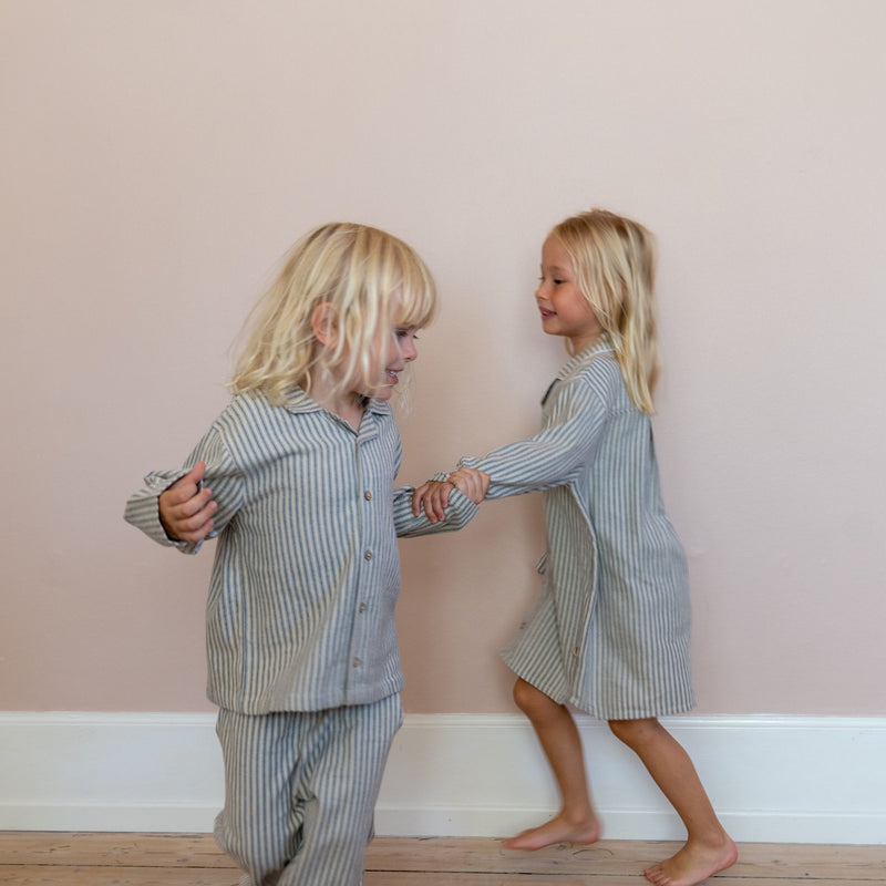 Wheat Main Nightgown L/S Sylva Home 9585 blue stripe