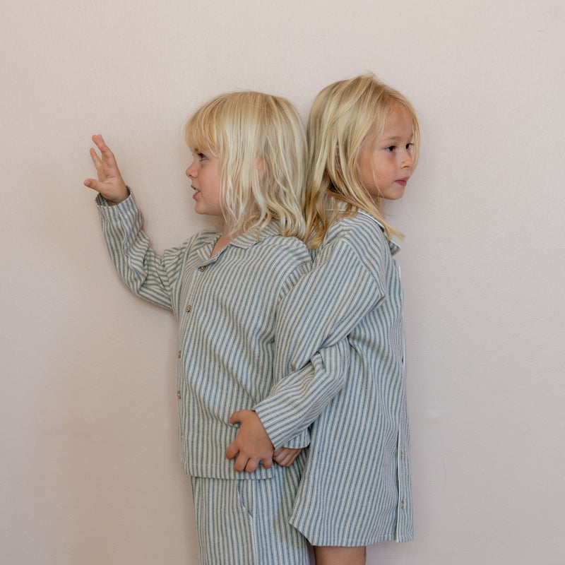 Wheat Main Nightgown L/S Sylva Home 9585 blue stripe