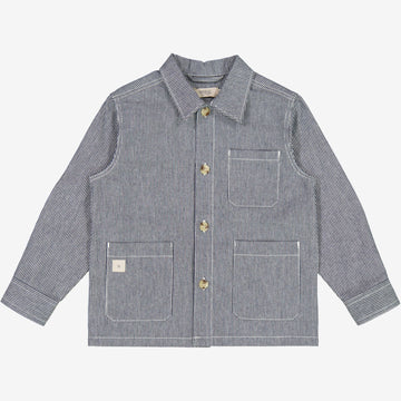 Wheat Main  Overshirt Karlo Shirts and Blouses 1197 navy denim stripe