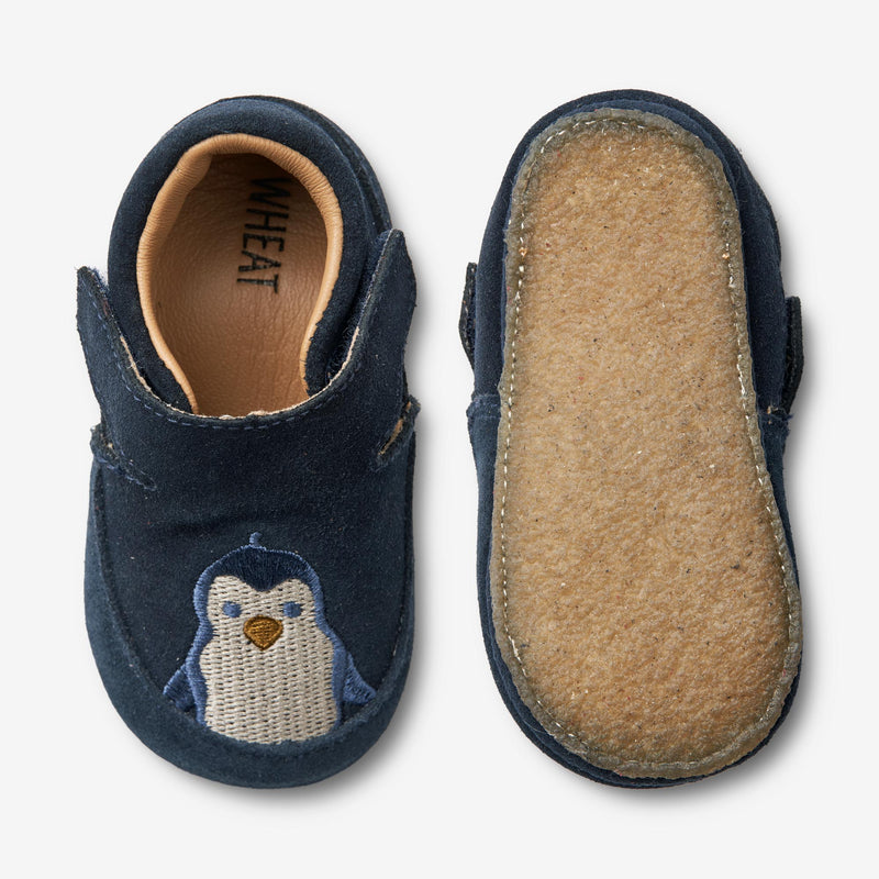 Wheat Footwear Pixi Indoor Shoe | Baby Indoor Shoes 1432 navy