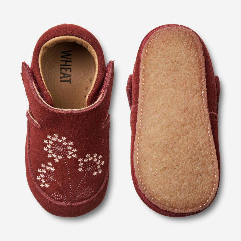 Wheat Footwear Pixi Indoor Shoe | Baby Indoor Shoes 2072 red