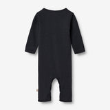 Wheat Wool Plain Wool Jumpsuit | Baby Jumpsuits 1432 navy