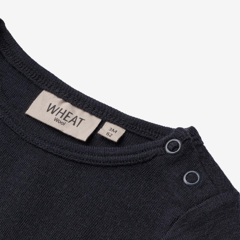 Wheat Wool Plain Wool Jumpsuit | Baby Jumpsuits 1432 navy
