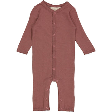 Wheat Wool Plain Wool Jumpsuit Frill Jumpsuits 2110 rose brown