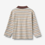 Wheat Main Polo Shirt L/S Fred Blouse 9877 multi blue stripe