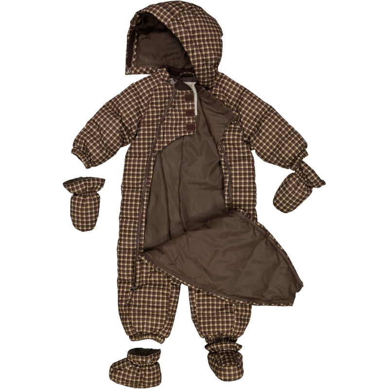 Wheat Outerwear Puffer Baby Suit Snowsuit 3001 brown check