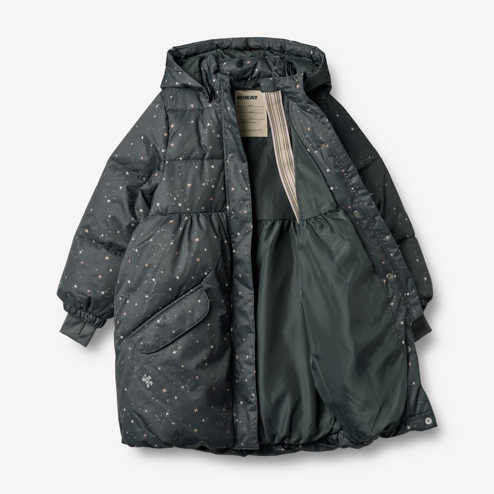 Puffer Coat Luna - black sea stars – Wheat.eu