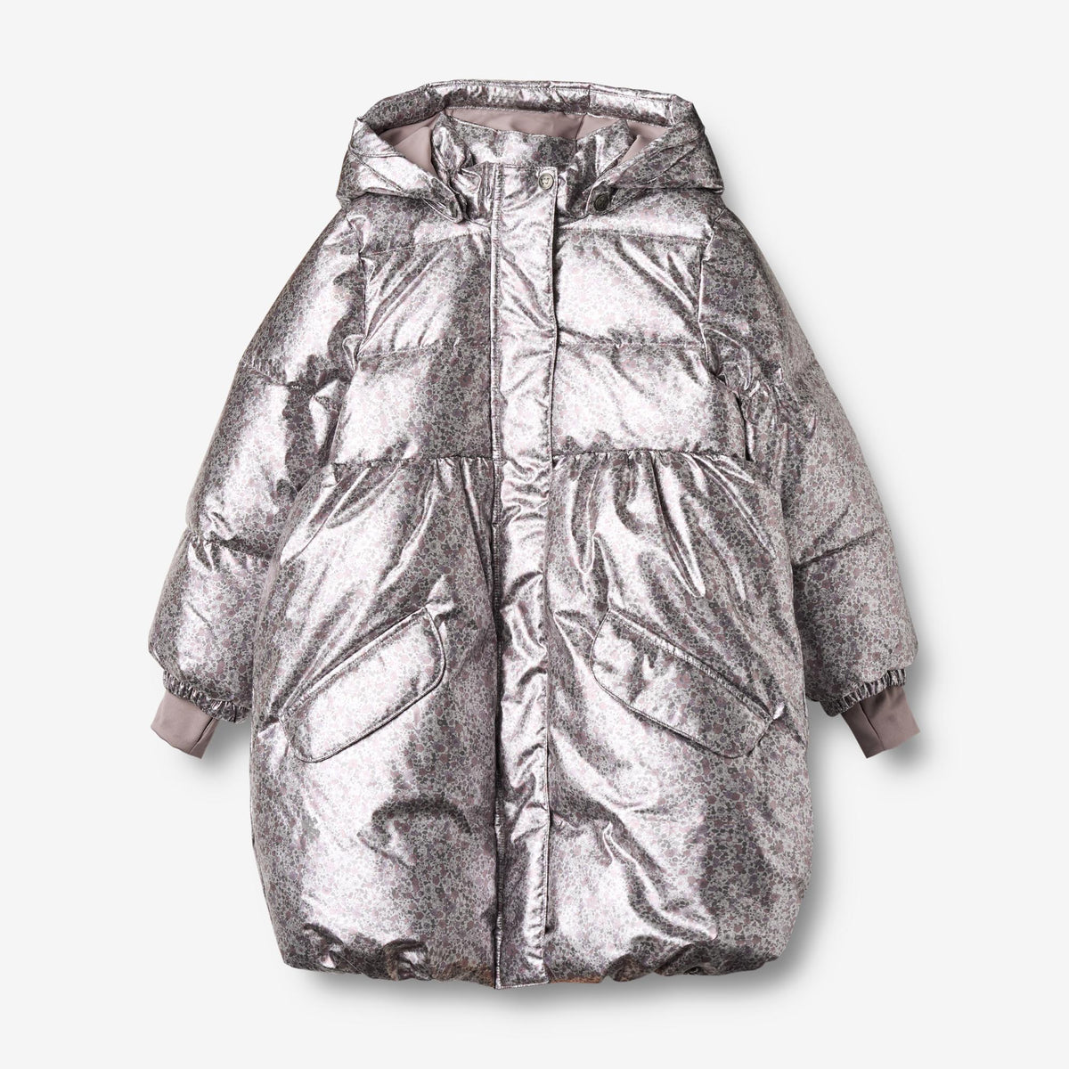 Puffer Coat Luna - silver flower meadow – Wheat.eu