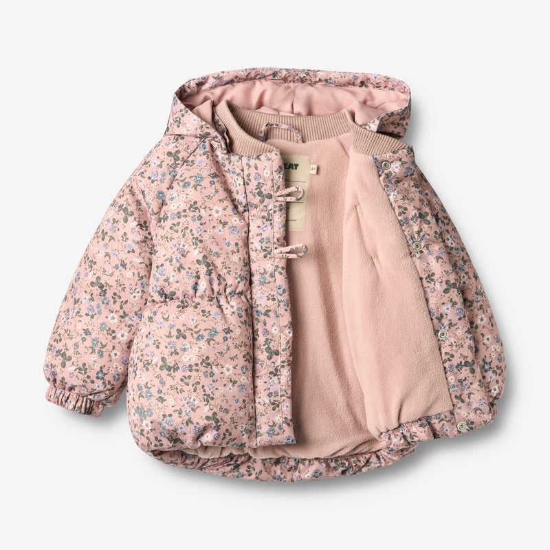 Puffer Jacket Olga rose powder flowers –