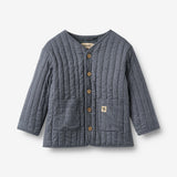 Wheat Main Quilt Jacket Siggo Jacket 1312 greyblue slub stripe