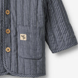 Wheat Main Quilt Jacket Siggo Jacket 1312 greyblue slub stripe