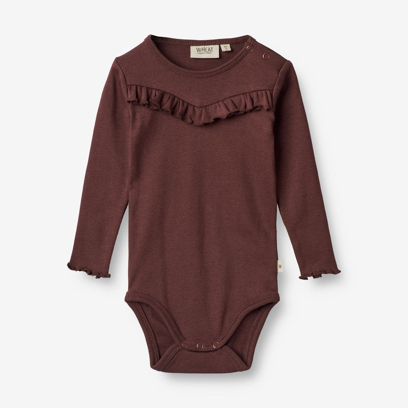 Wheat Main Rib Body Elise | Baby Underwear/Bodies 2118 aubergine