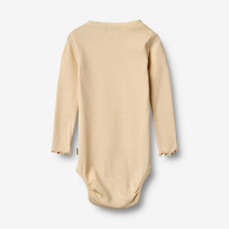 Wheat Main Rib Body L/S Lotta Underwear/Bodies 9430 macadamia