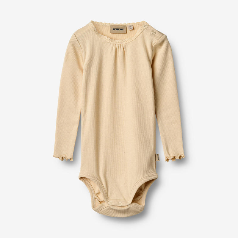 Wheat Main Rib Body L/S Lotta Underwear/Bodies 9430 macadamia