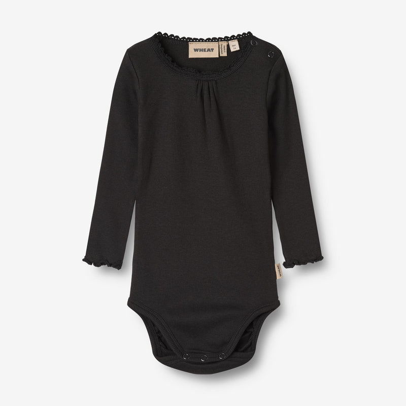 Wheat Main Rib Body L/S Lotta Underwear/Bodies 0021 black