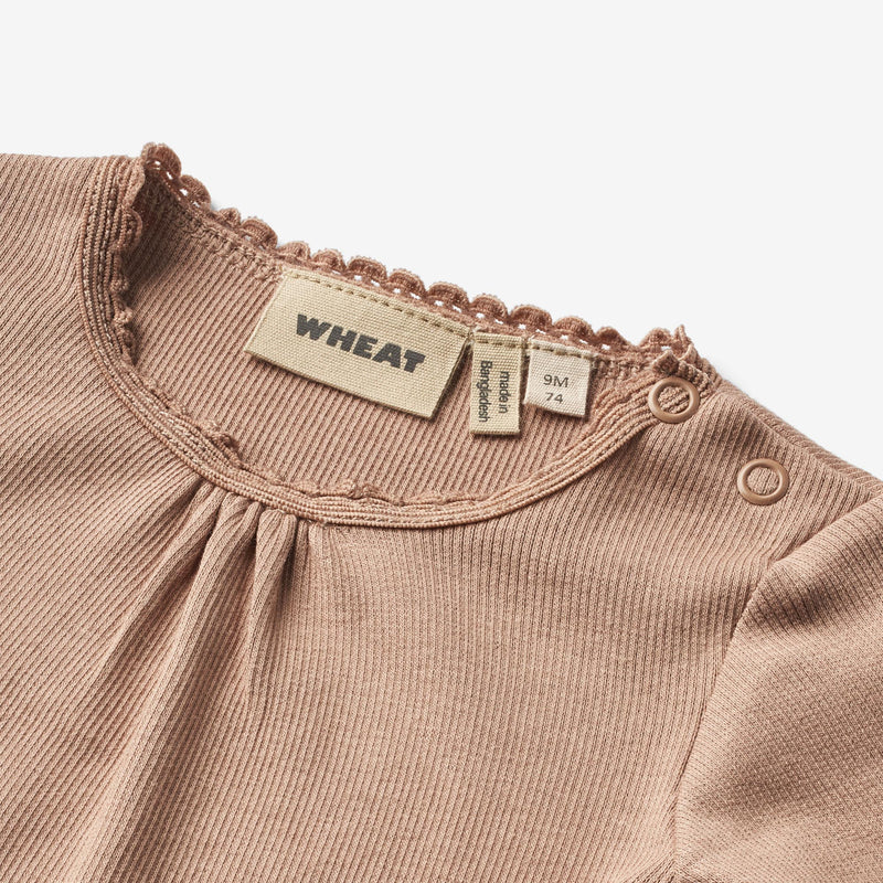 Wheat Main Rib Body L/S Lotta Underwear/Bodies 1164 nougat rose