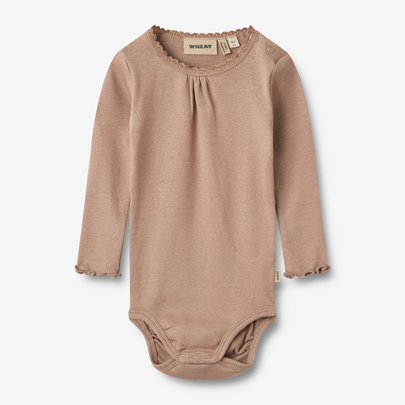 Wheat Main Rib Body L/S Lotta Underwear/Bodies 1164 nougat rose