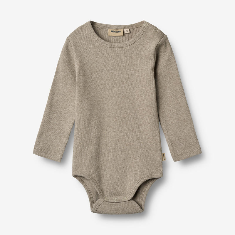 Wheat Main Rib Body L/S Spencer Underwear/Bodies 0072 gravel melange