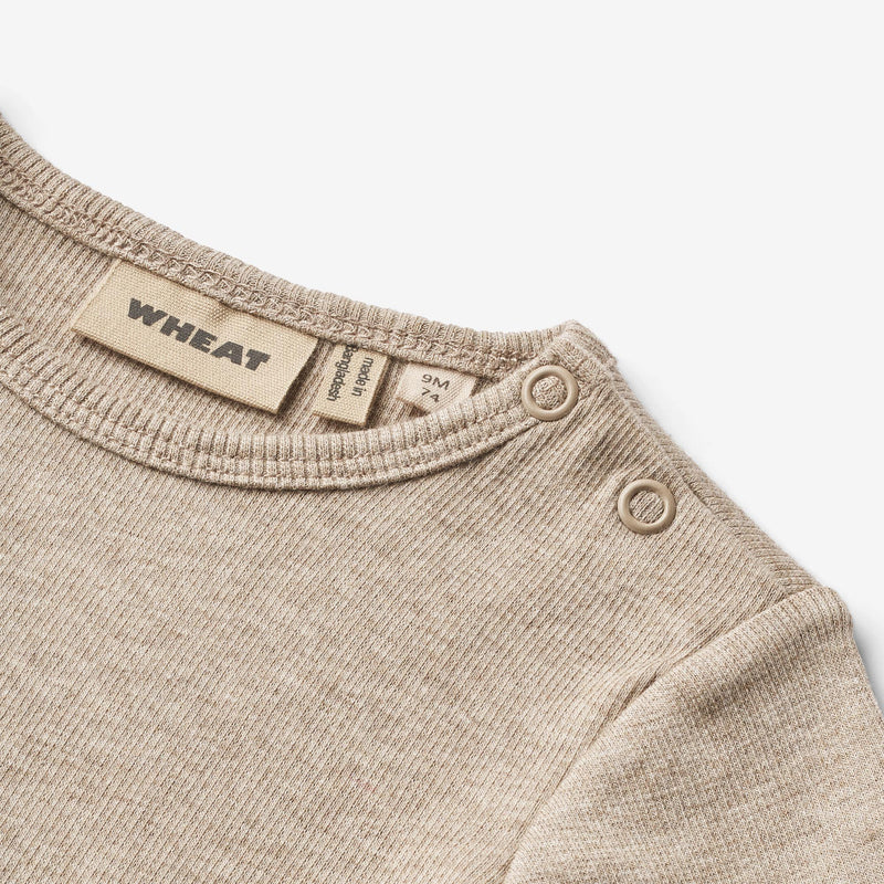 Wheat Main Rib Body L/S Spencer Underwear/Bodies 0072 gravel melange