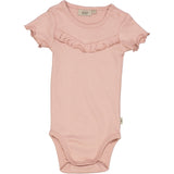 Rib Body Ruffle SS - misty rose