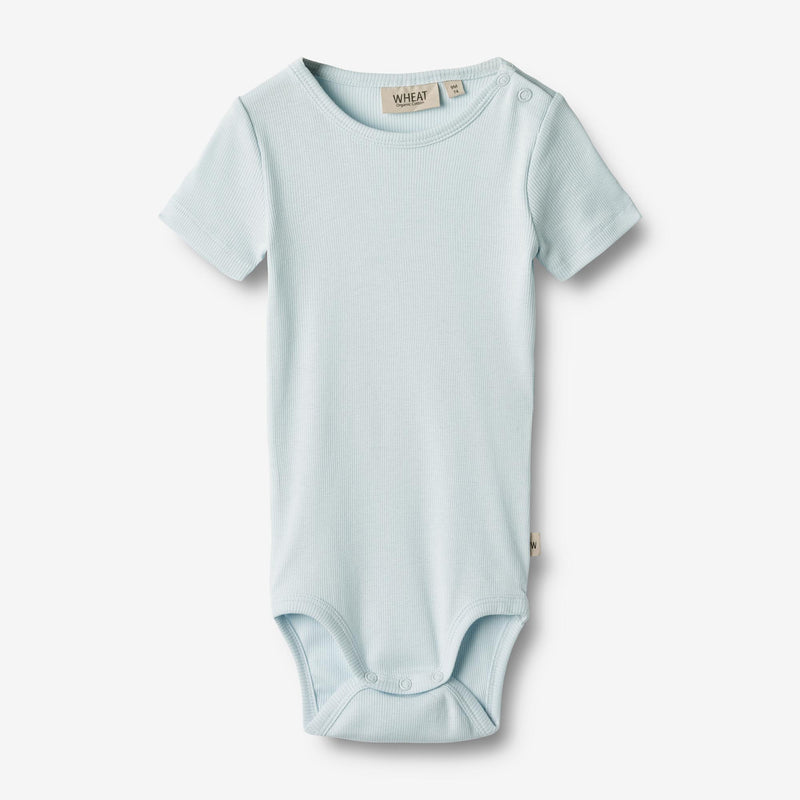 Wheat Main Rib Body S/S Timo | Baby Underwear/Bodies 4030 light blue