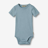 Wheat Main Rib Body S/S Timo | Baby Underwear/Bodies 1011 ashley blue