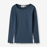 Wheat Main Rib T-Shirt L/S Reese Jersey Tops and T-Shirts 1042 blue waves
