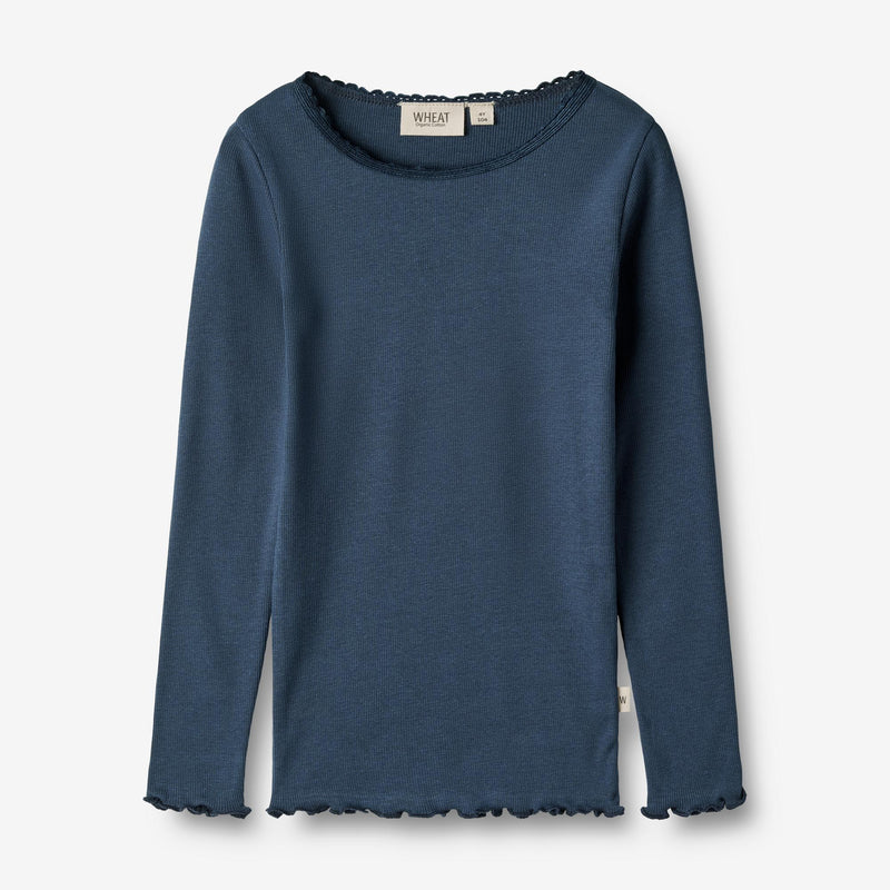 Wheat Main Rib T-Shirt L/S Reese Jersey Tops and T-Shirts 1042 blue waves