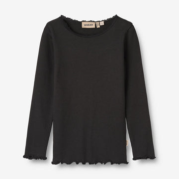 Wheat Main Rib T-Shirt L/S Reese Jersey Tops and T-Shirts 0021 black